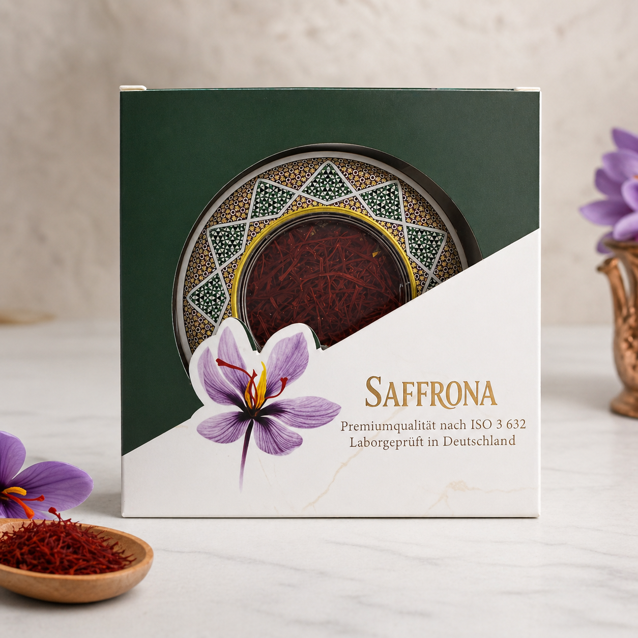 Saffrona Afghan Saffron Gift Tin – 1 g Saffrona Afghan saffron gift tin with 1 g of saffron threads