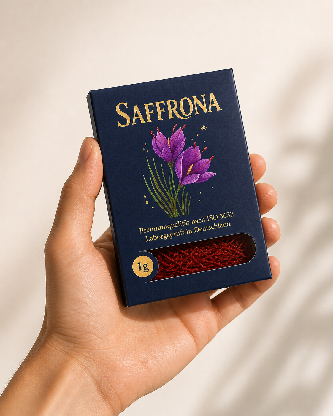Saffrona 1 g Saffron Pack Held in a Hand