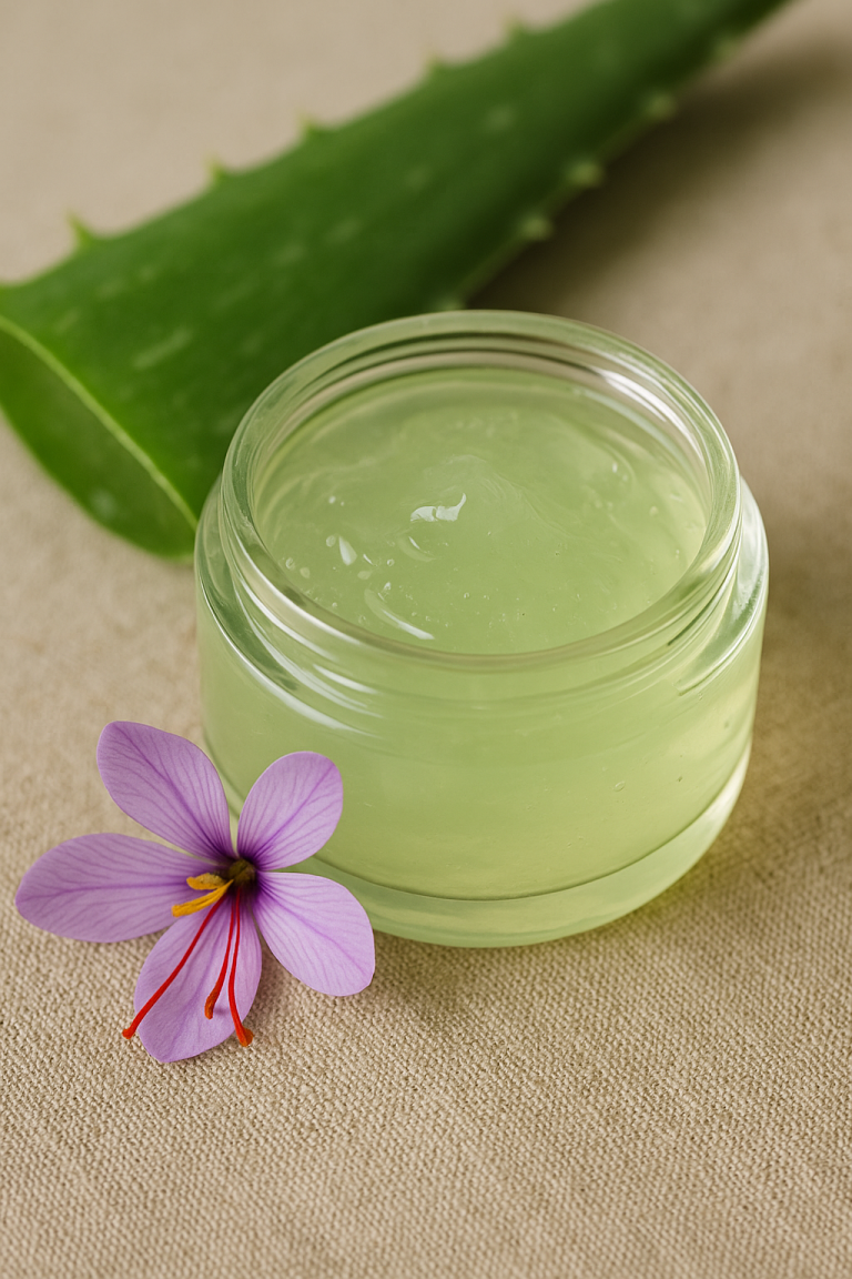 Aloe vera gel with saffron