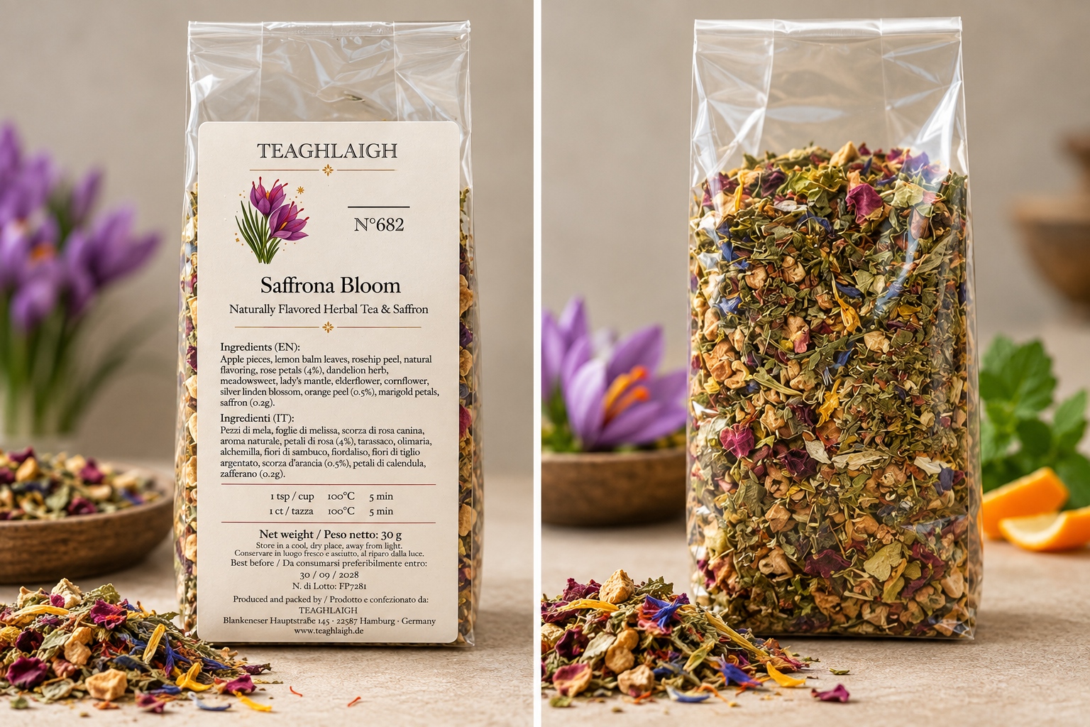 bluetentee-mit-safran-saffrona-bloom-30g.jpg Saffrona Bloom loser Blütentee mit Rosenblüten und afghanischem Safran